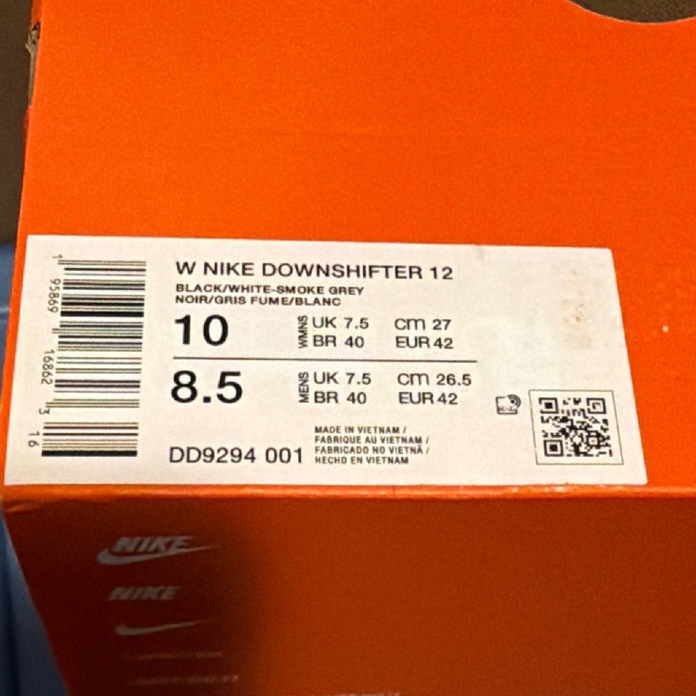 Nike Downshifter 12 Womens Running Shoes Black White Smoke Grey Size 10 New - Picture 2 of 4